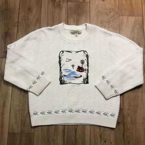Cabelas Chunky Knit Embroidered Sweater Medium